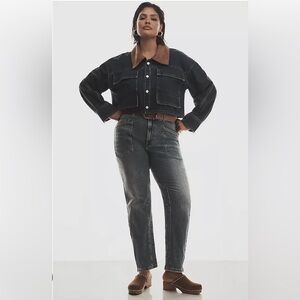 Anthropologie Pilcro The Wanderer Black Wash Jeans Size 31T Mid Rise Straight